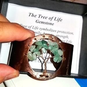 NEIMAN MARCUS JADE cuff BRACELET copper genuine tree of life 💚🍃🌴💚🌲🌱☘🌿🍀💚
